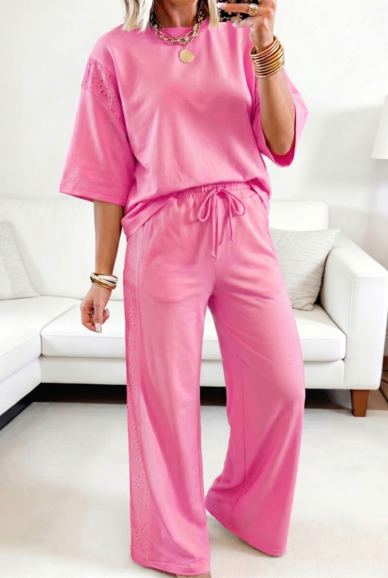 Eyelet Detail 2 Piece, 3 Colors PREORDER