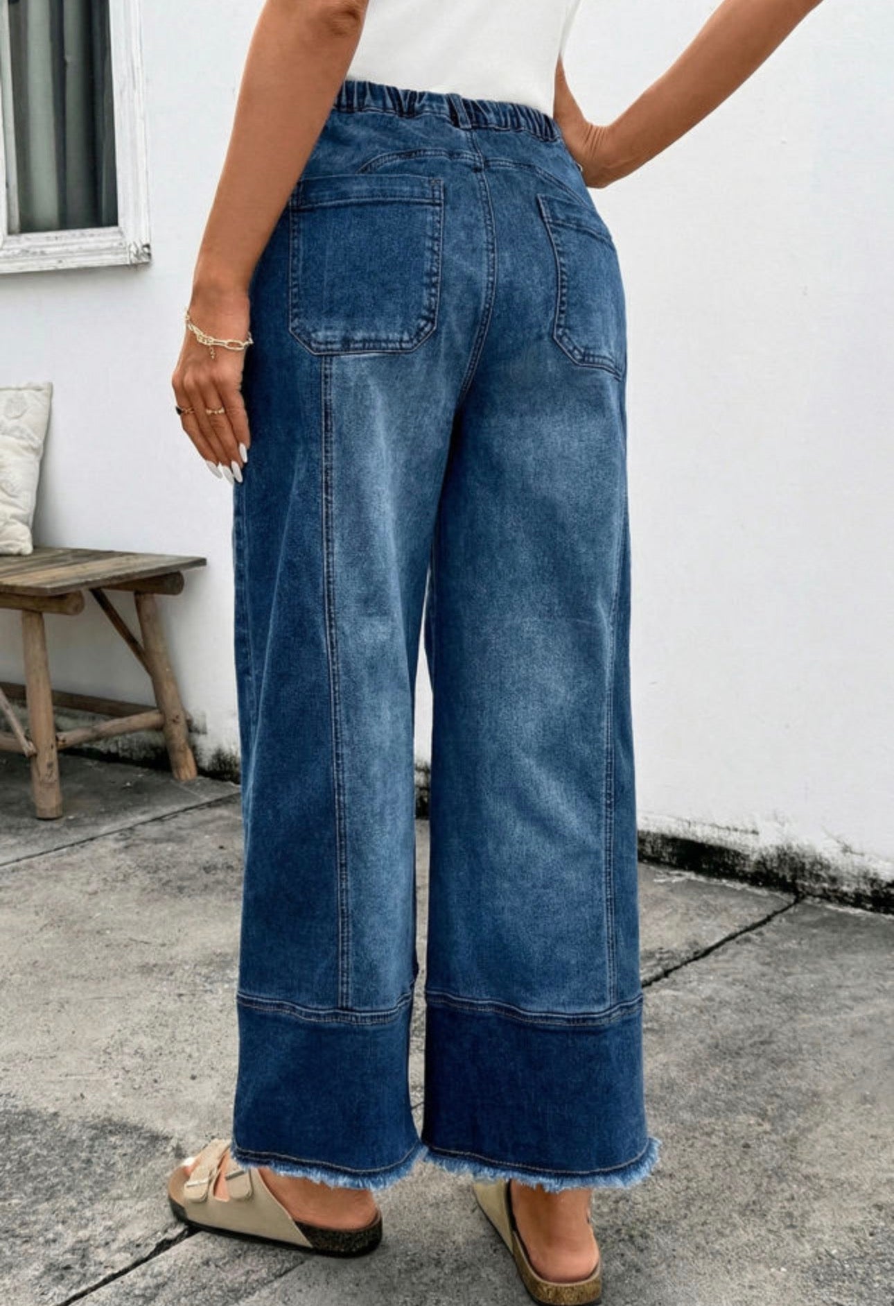 Raw Hem Wide Leg Denim, PREORDER *final sale*