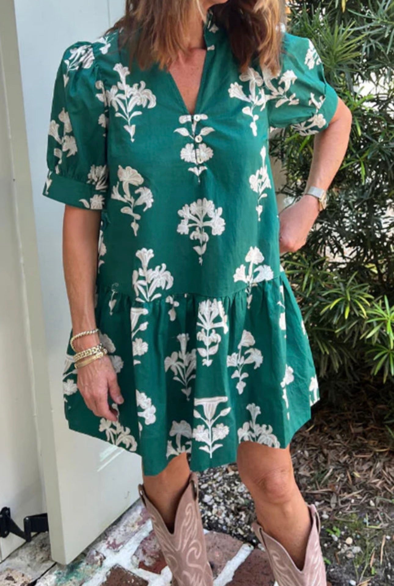 Frilled V Neck Dress, PREORDER, 2 Colors