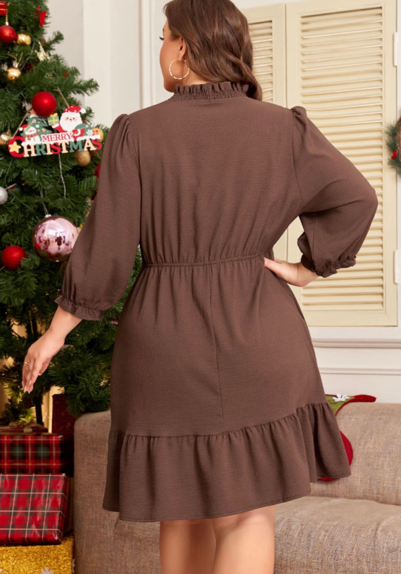 Curvy Coffee Dress, PREORDER