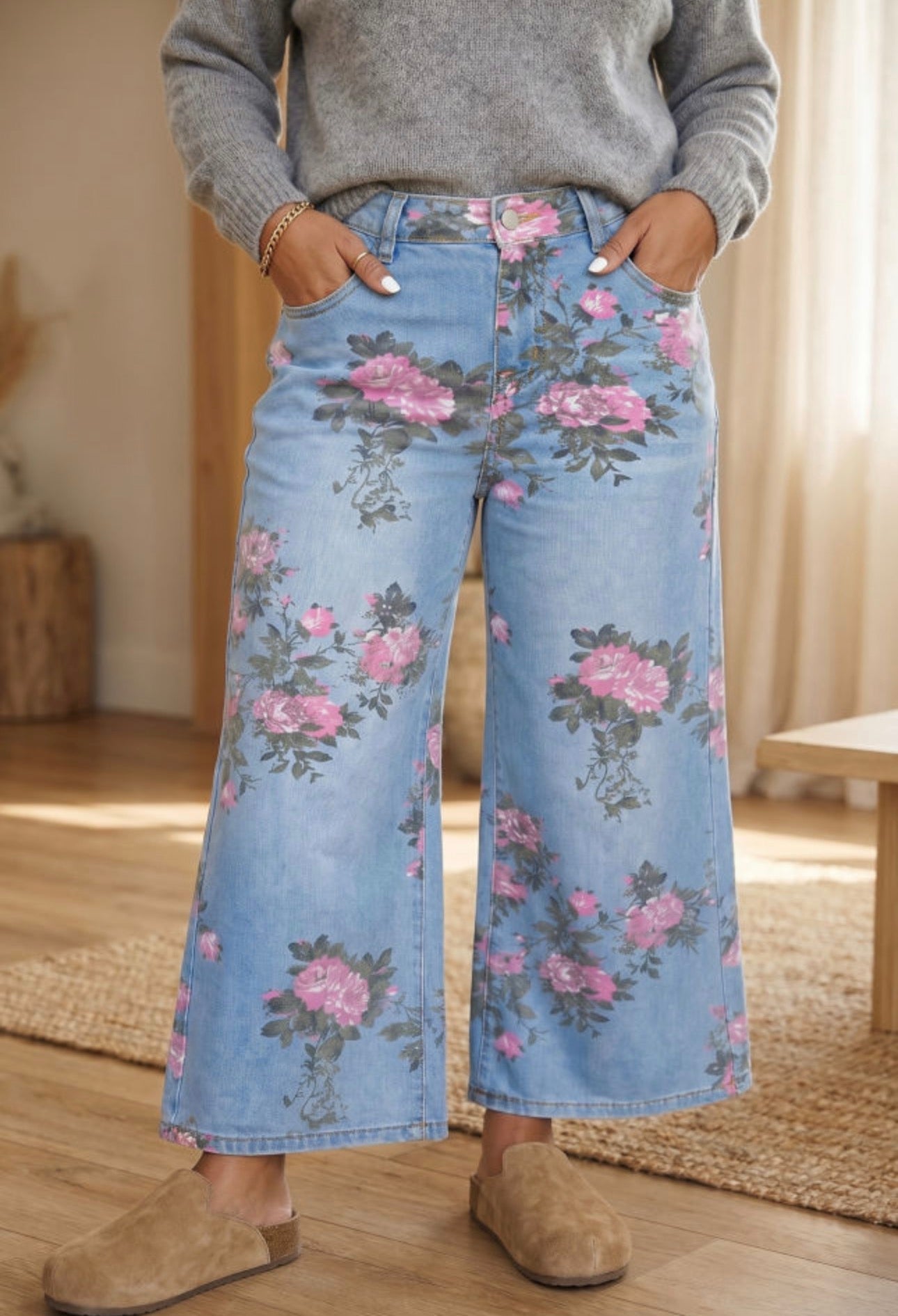 Curvy Floral Denim, PREORDER *final sale*