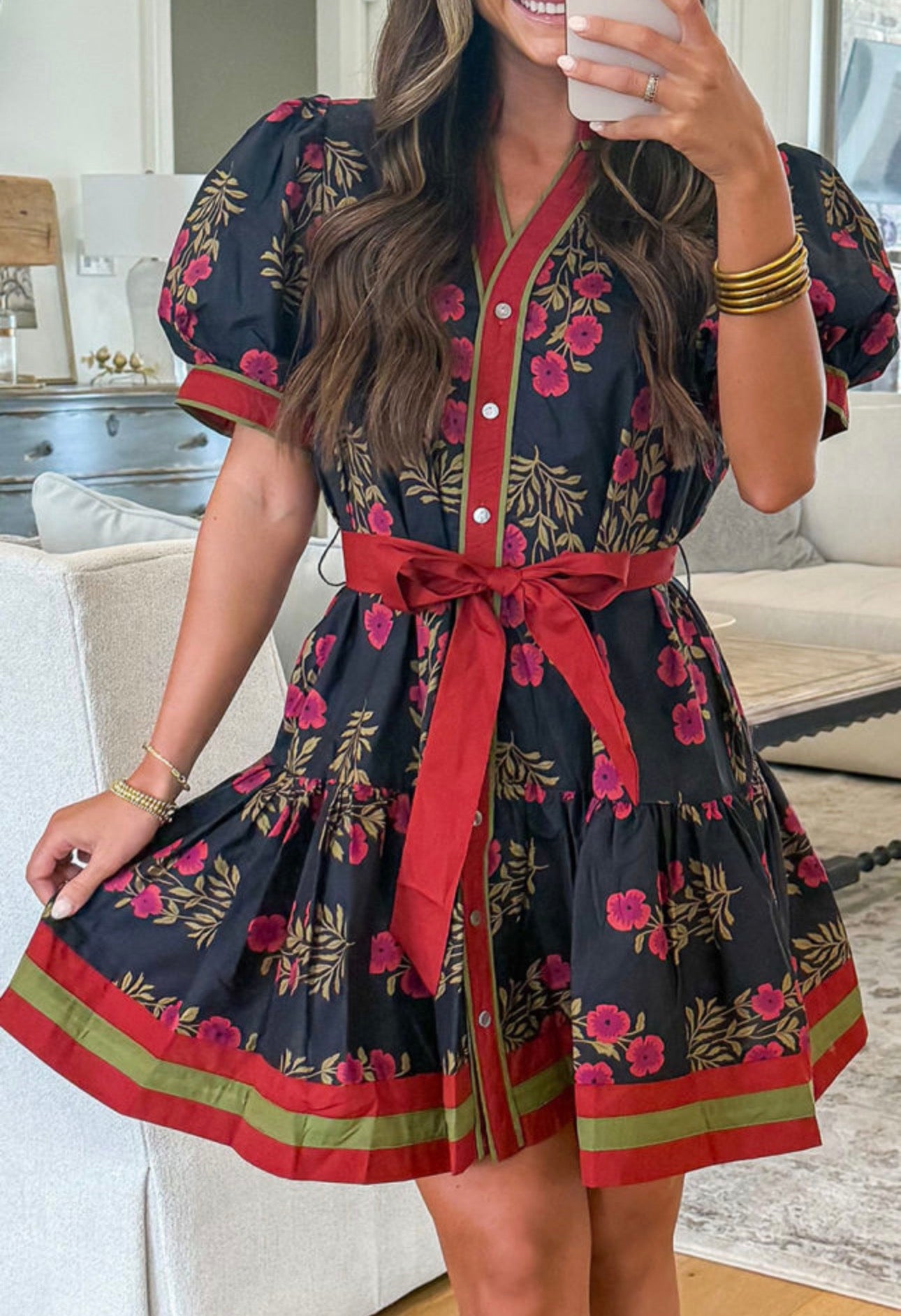 Belted Floral Dress, PREORDER