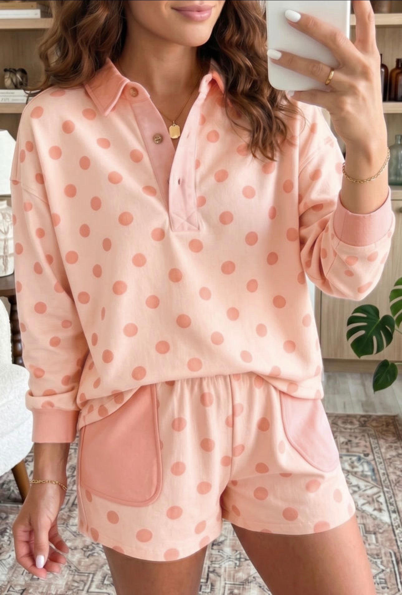 Polka Dot Drop Shoulder Set, PREORDER