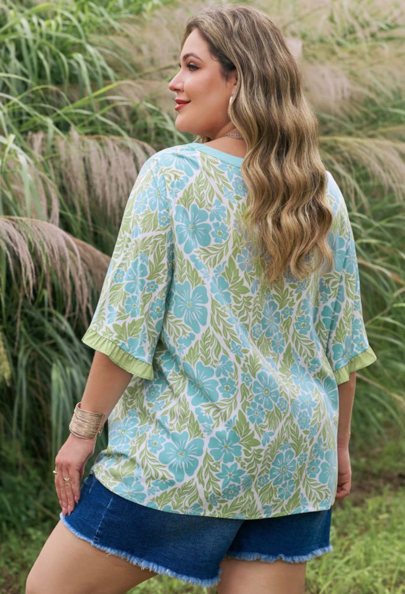CURVY Floral Blouse, PREORDER