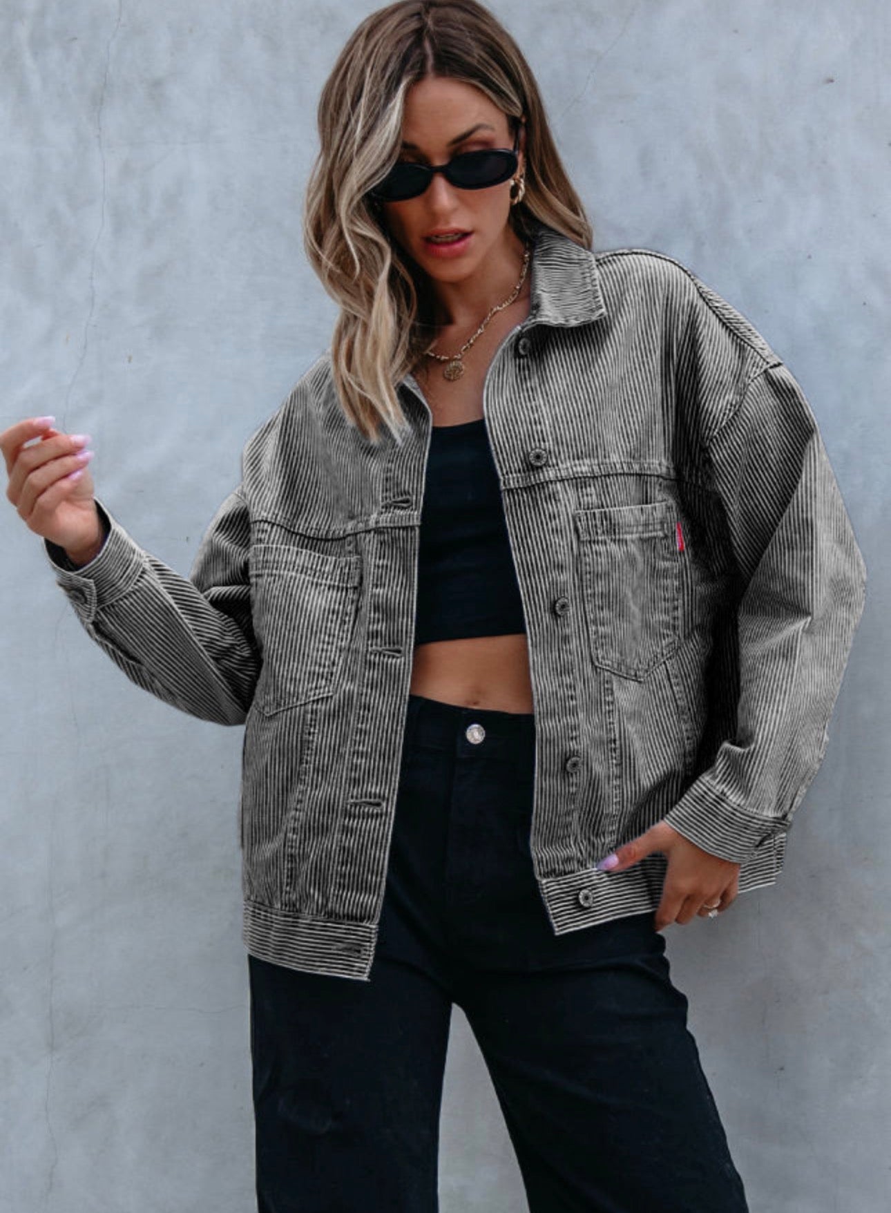 Stripes Denim Jacket, PREORDER