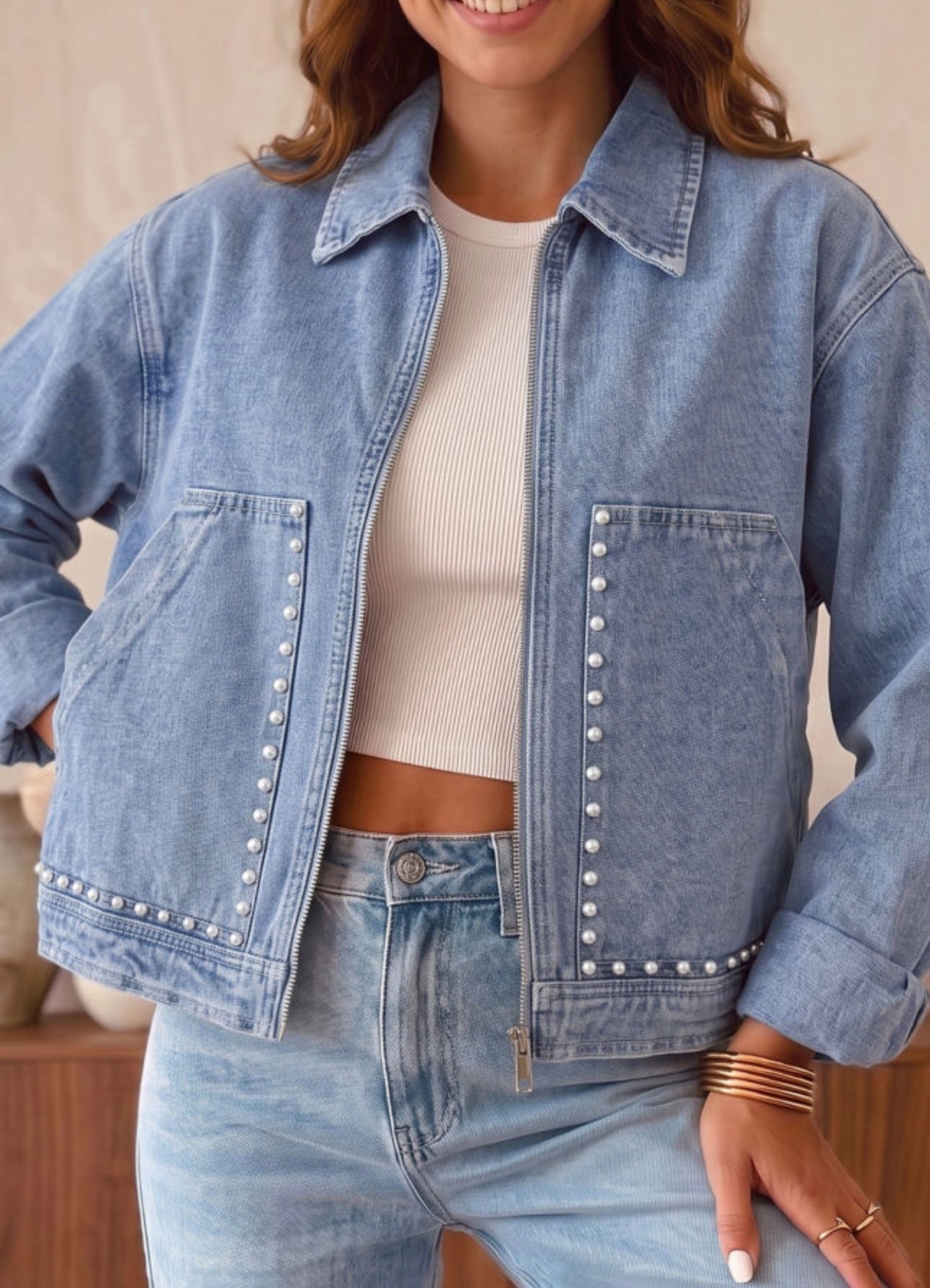 Studded Jean Jacket, PREORDER