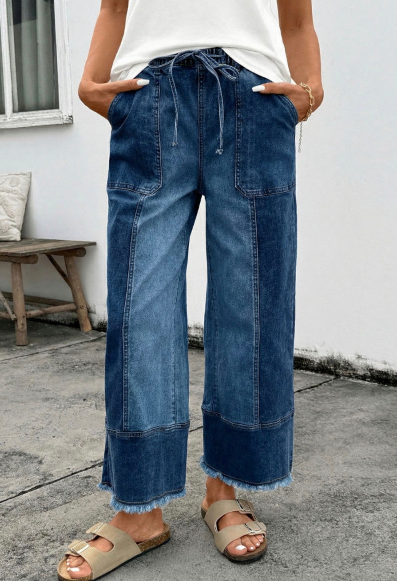 Raw Hem Wide Leg Denim, PREORDER *final sale*