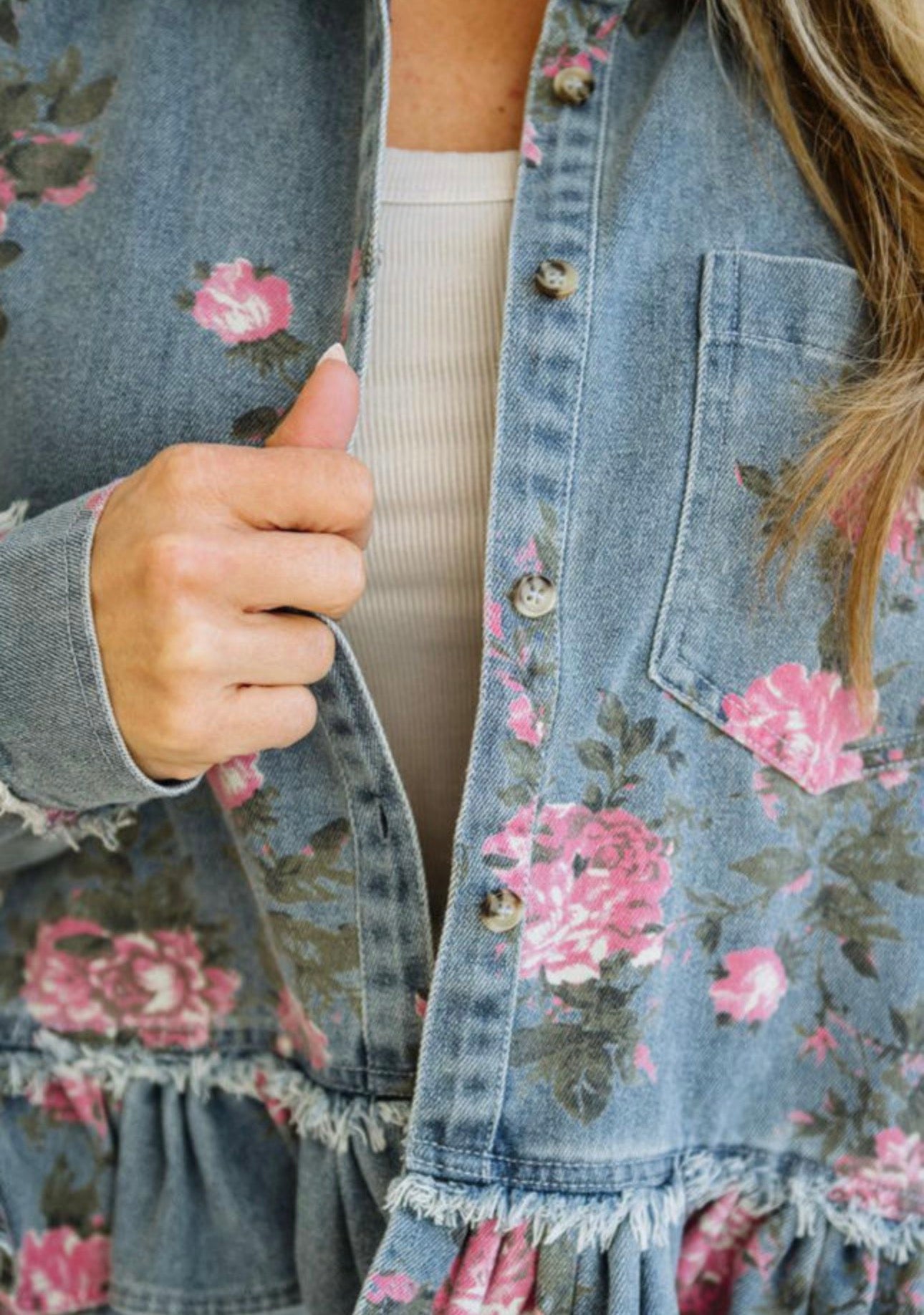 Floral Jean Jacket, PREORDER