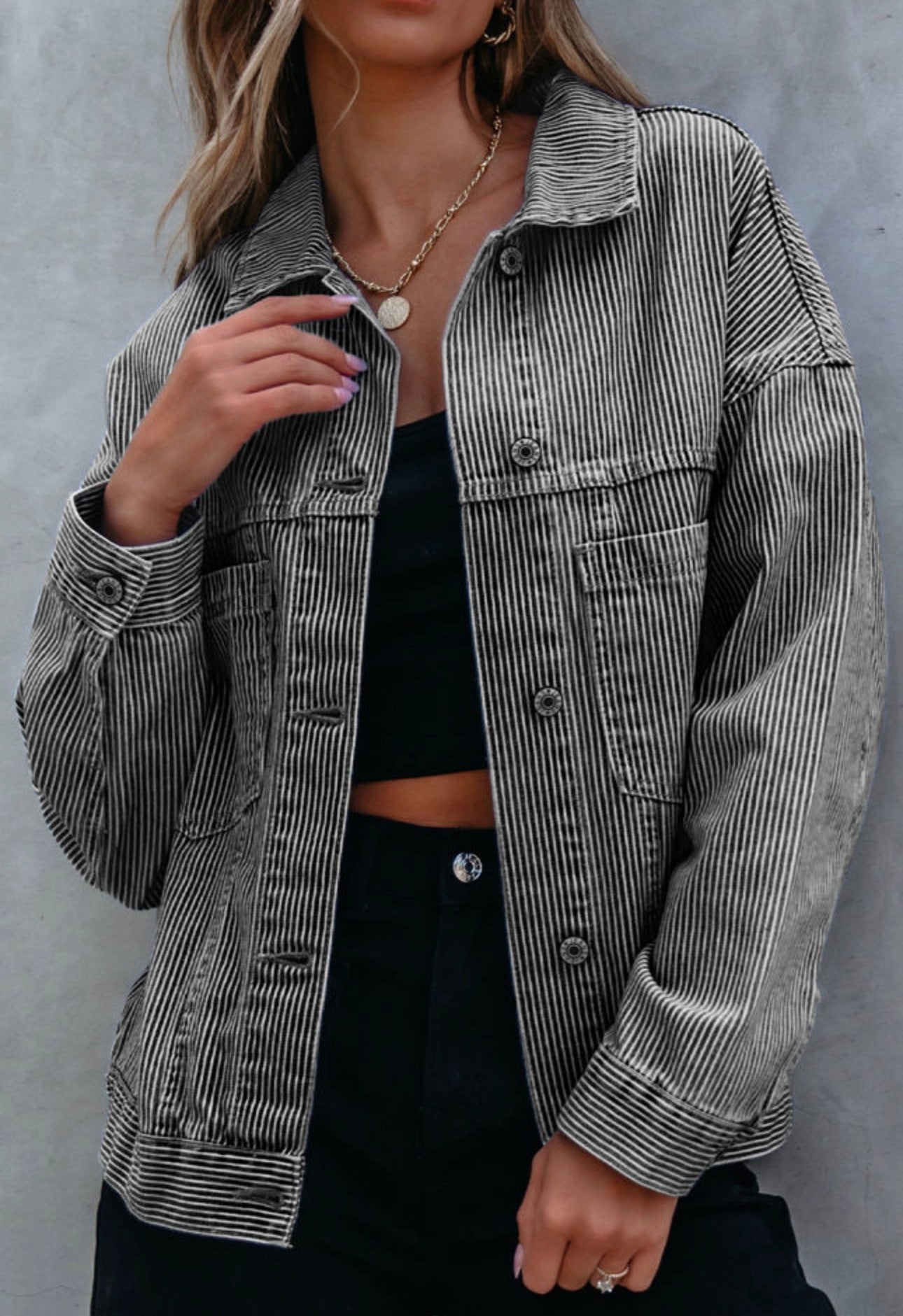 Stripes Denim Jacket, PREORDER
