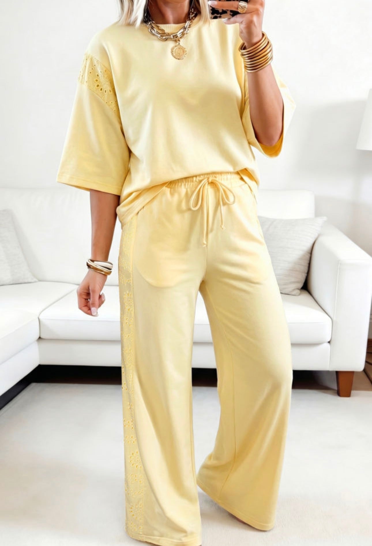 Eyelet Detail 2 Piece, 3 Colors PREORDER